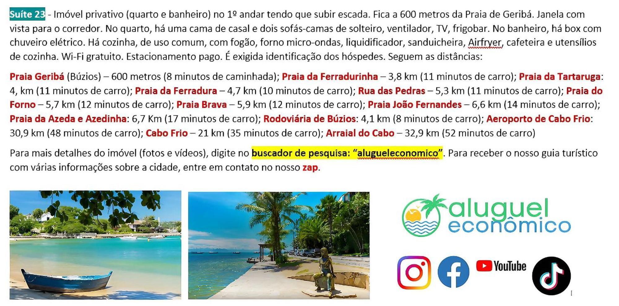 Apartamento Búzios - Geribá - Aluguel Econômico Exterior foto