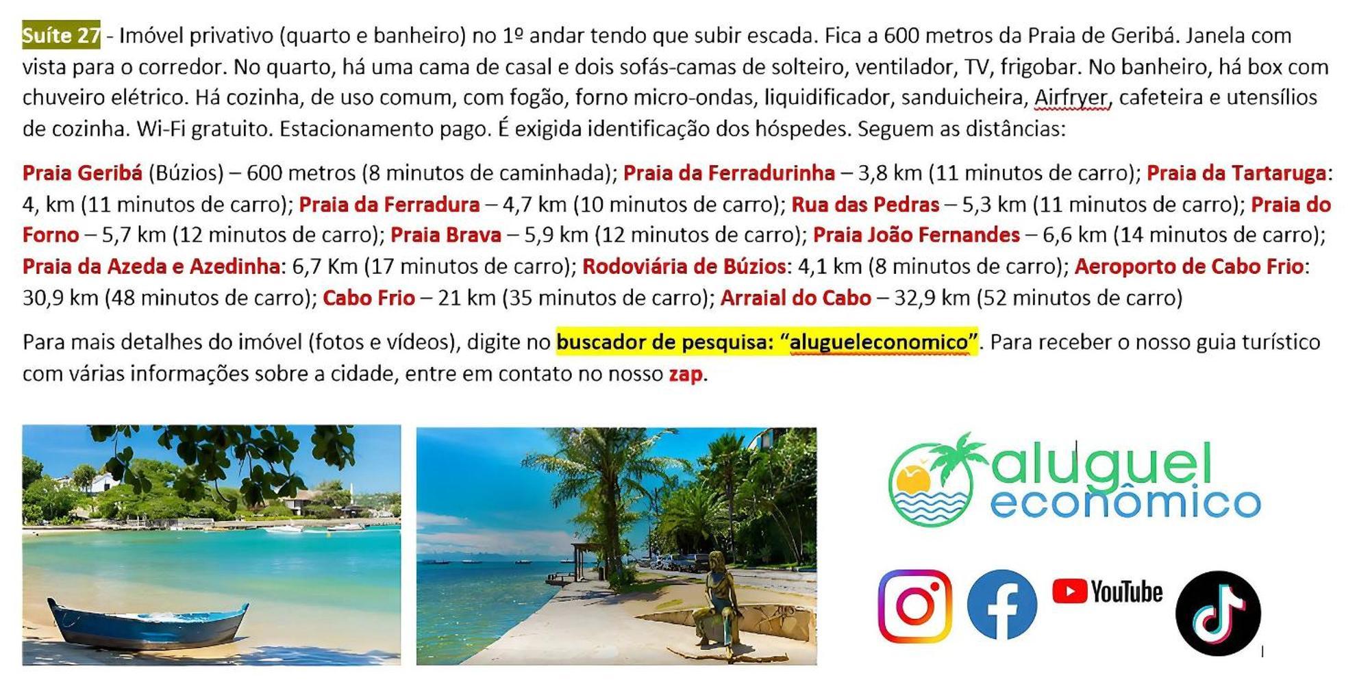 Apartamento Búzios - Geribá - Aluguel Econômico Exterior foto